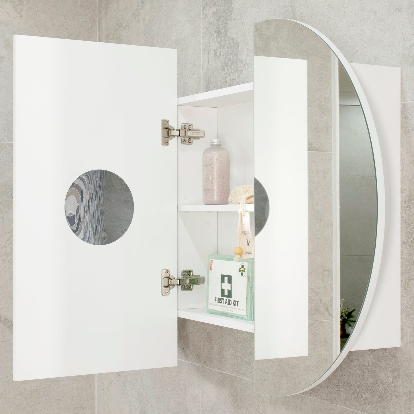 Pill Oval 1200mm x 750mm Mirrored Shaving Cabinet, Matte White
