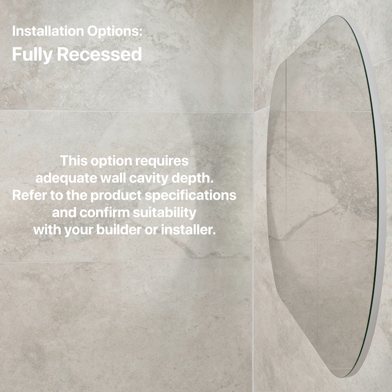 Pill Oval 1800mm x 900mm Mirrored Shaving Cabinet, Matte White