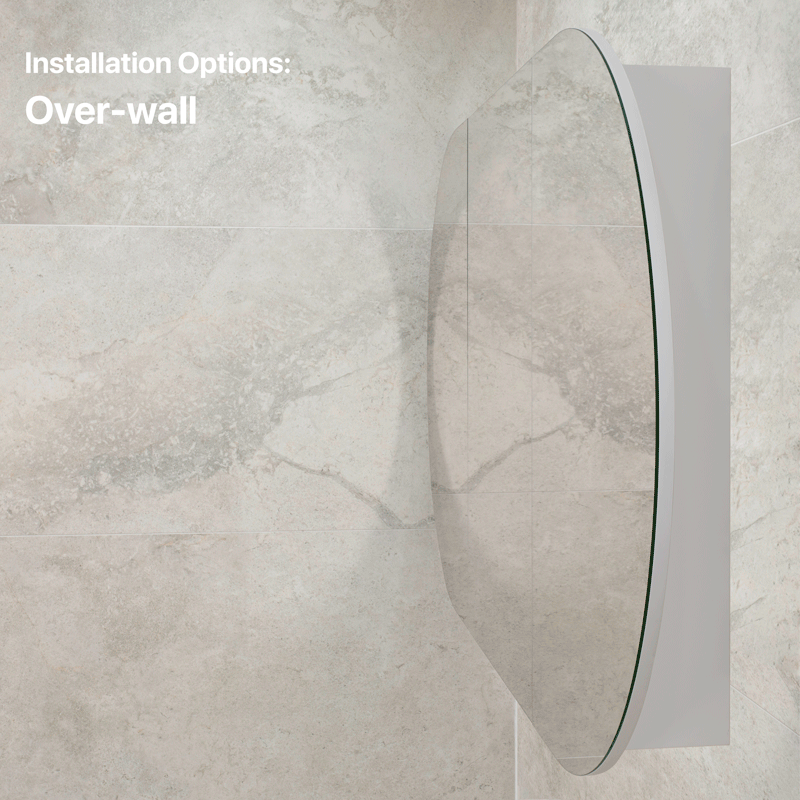 Pill Oval 1800mm x 900mm Mirrored Shaving Cabinet, Matte White