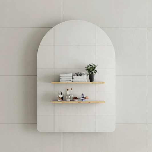 Arco Arch 700mm x 1000mm Mirrored Shaving Cabinet, Matte Black