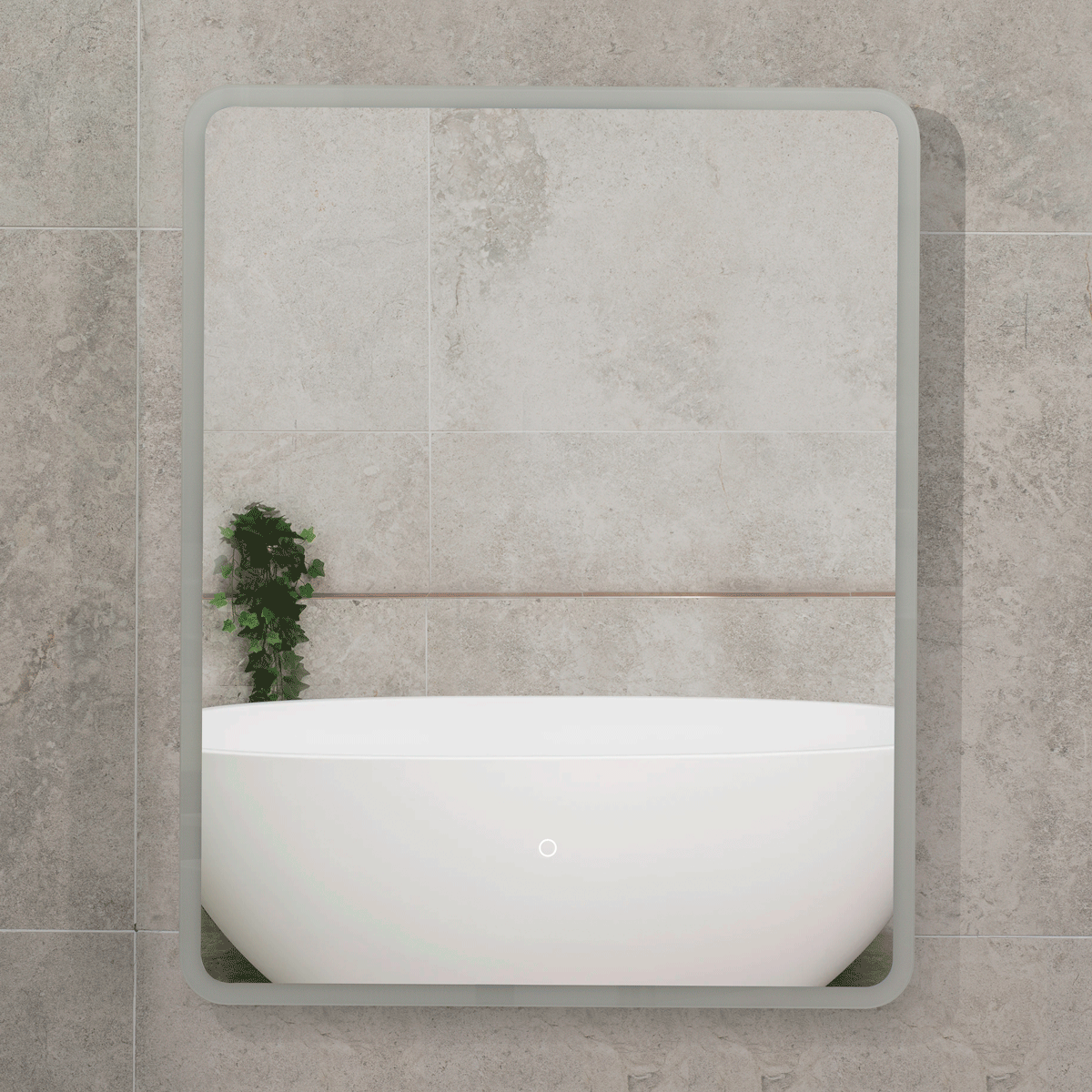 Retti Rectangular 600mm x 750mm Frontlit LED Mirrored Shaving Cabinet, Matte Black