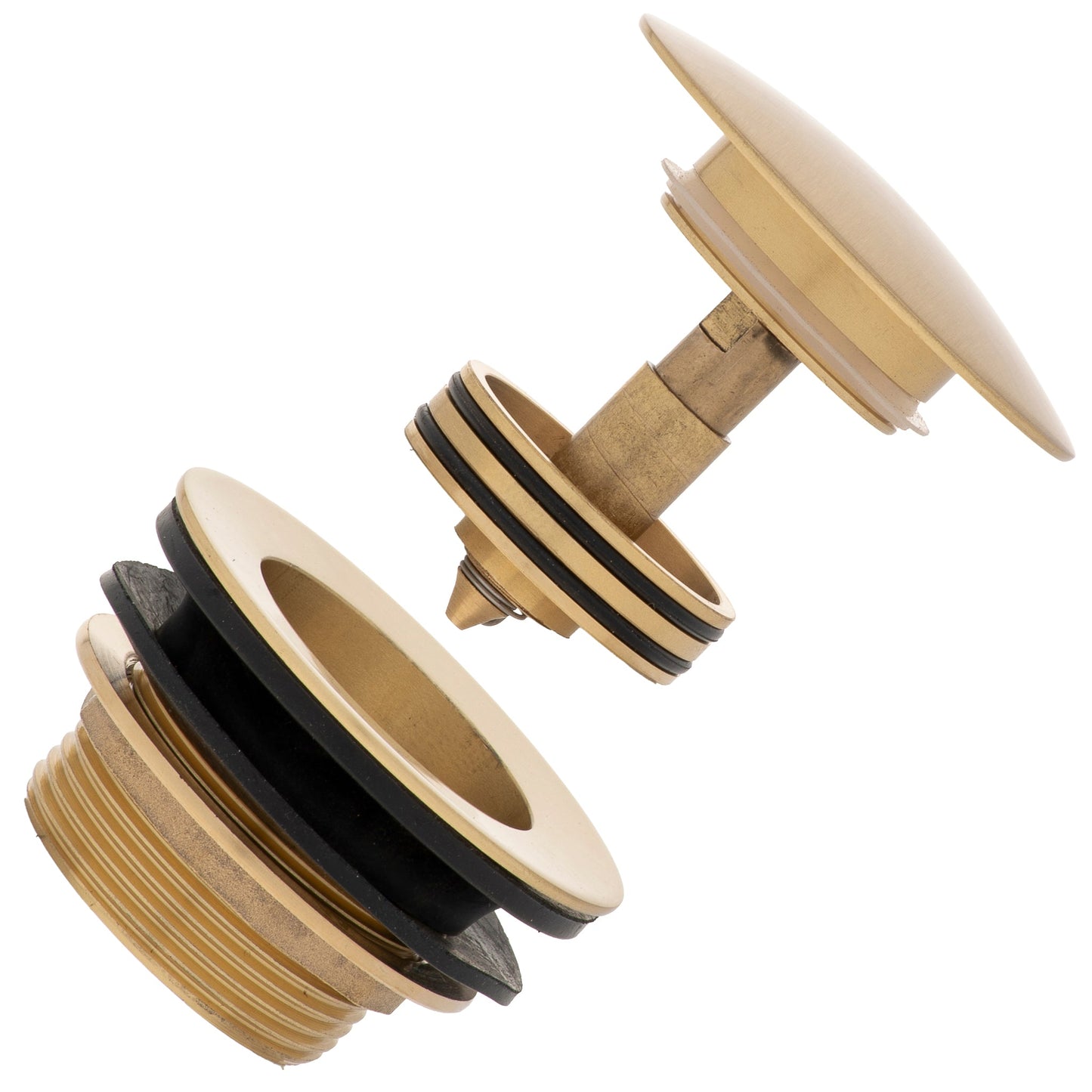 Dome Pop Short Bath Waste 40mm, with Pull-Out Basket, Brushed Brass (Gold)