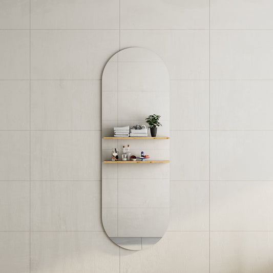 Pill Oval 1800mm x 600mm Frameless Mirror with Polished Edge