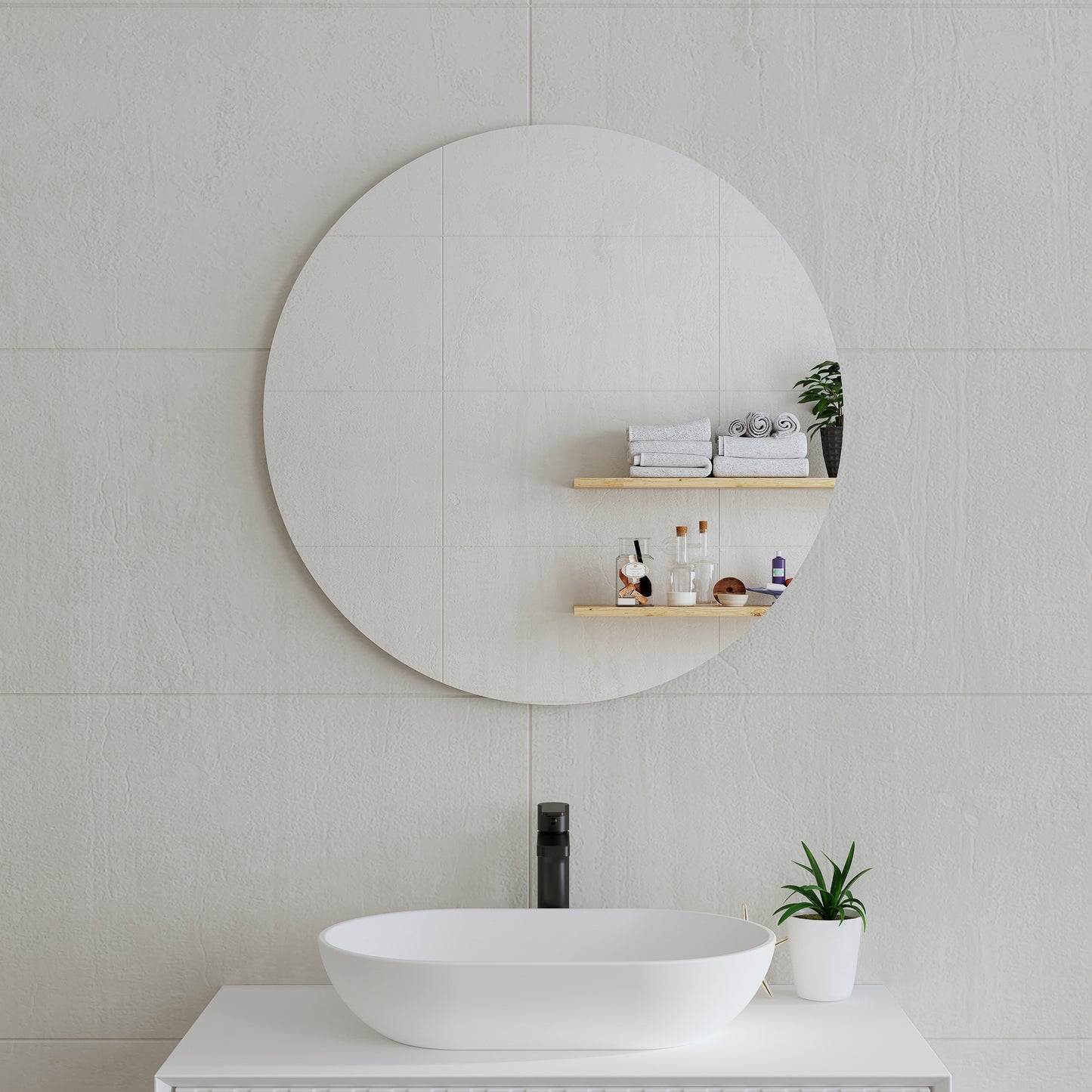 Circa Round 750mm Frameless Mirror with Polished Edge