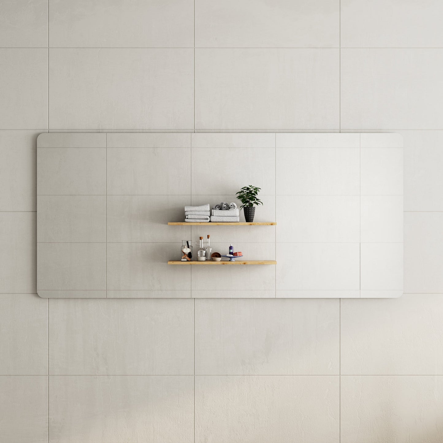 Retti Rectangular 2000mm x 900mm Frameless Mirror with Polished Edge and Rounded Corners