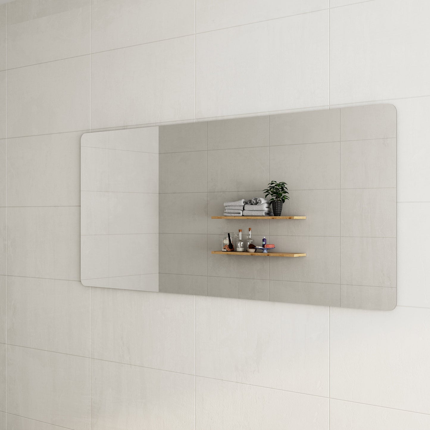 Retti Rectangular 2000mm x 900mm Frameless Mirror with Polished Edge and Rounded Corners