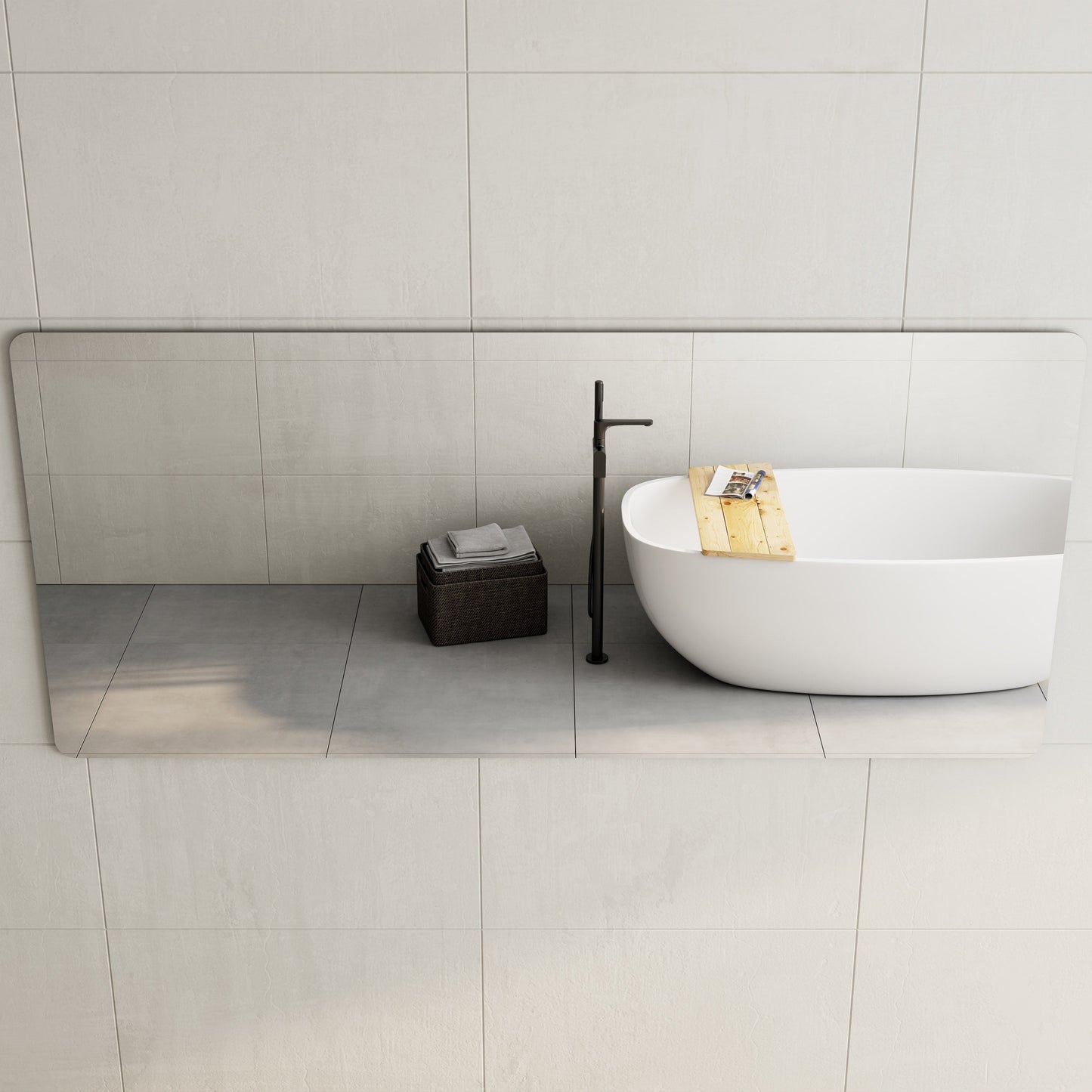 Retti Rectangular 2000mm x 900mm Frameless Mirror with Polished Edge and Rounded Corners