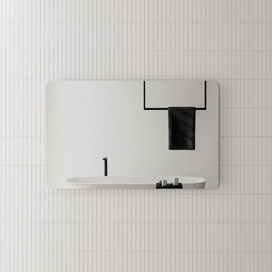 Retti Rectangular 1200mm x 750mm Frameless Mirror with Polished Edge and Round Corners
