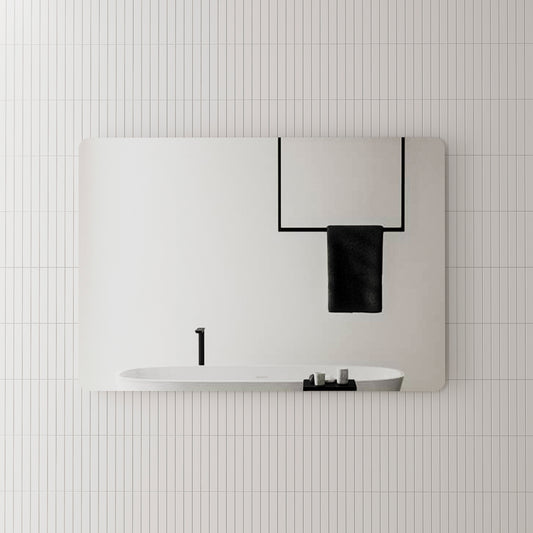 Retti Rectangular 1300mm x 900mm Frameless Mirror with Polished Edge and Round Corners