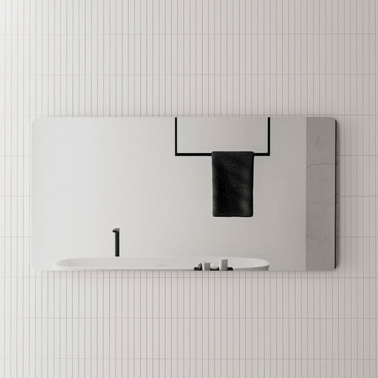 Retti Rectangular 1500mm x 750mm Frameless Mirror with Polished Edge and Round Corners