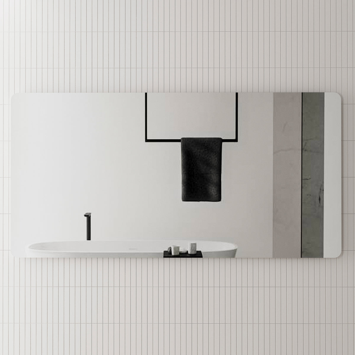 Retti Rectangular 1800mm x 900mm Frameless Mirror with Polished Edge a ...
