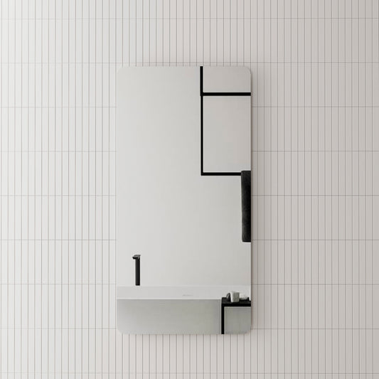 Retti Rectangular 600mm x 1200mm Frameless Mirror with Polished Edge and Round Corners