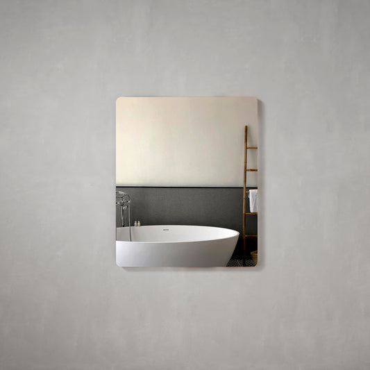 Retti Rectangular 750mm x 900mm Frameless Mirror with Polished Edge and Round Corners