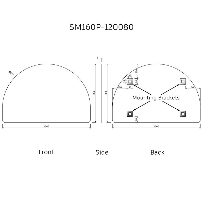 Arco Arch 1200mm x 800mm Frameless Mirror with Polished Edge