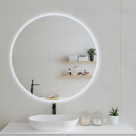 Circa Round 1000mm Backlit LED Mirror with Polished Edge and Demister