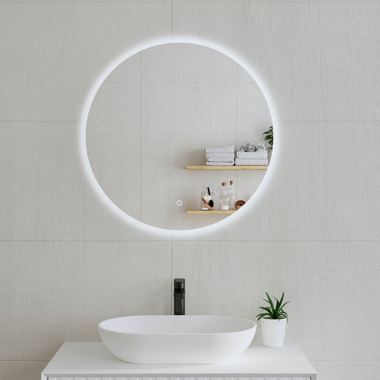 Circa Round 700mm Backlit LED Mirror with Polished Edge and Demister