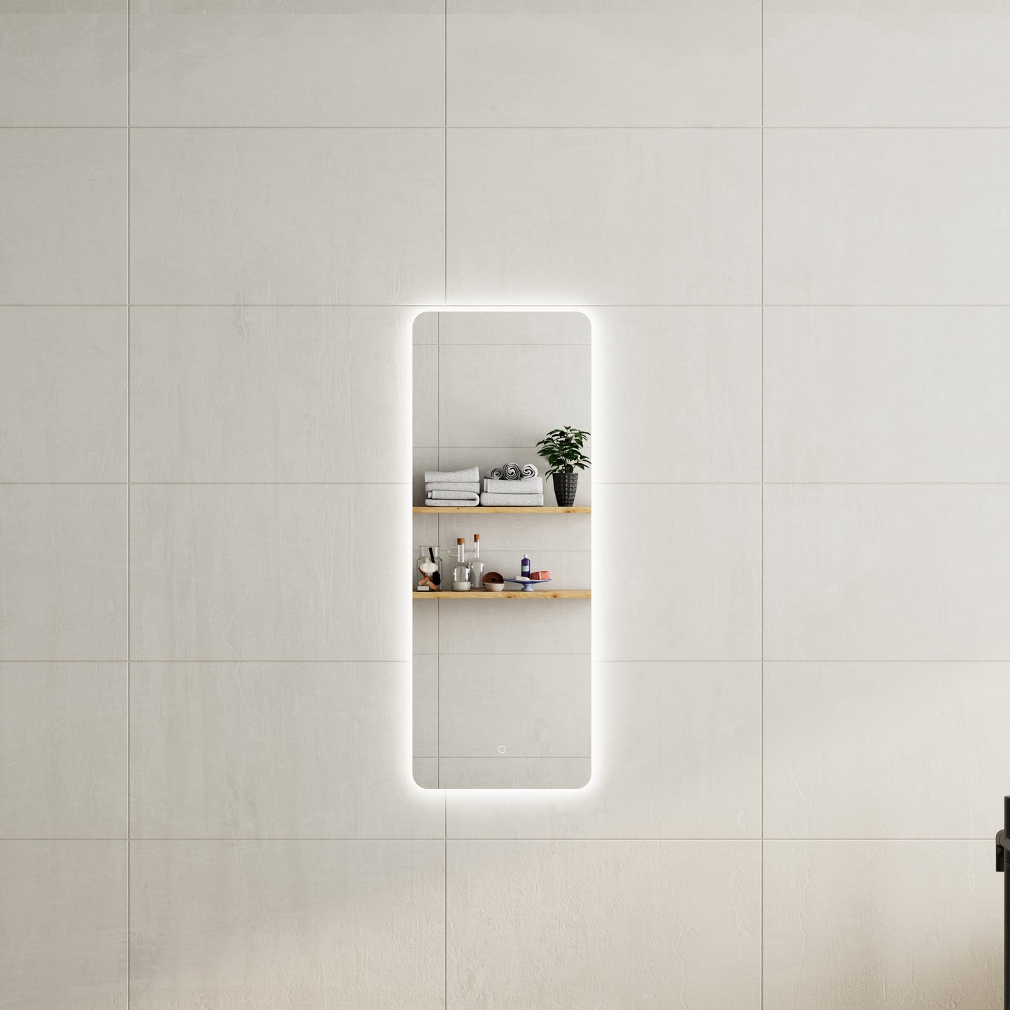 Retti Rectangular 450mm x 1200mm Backlit LED Mirror with Polished Edge and Demister