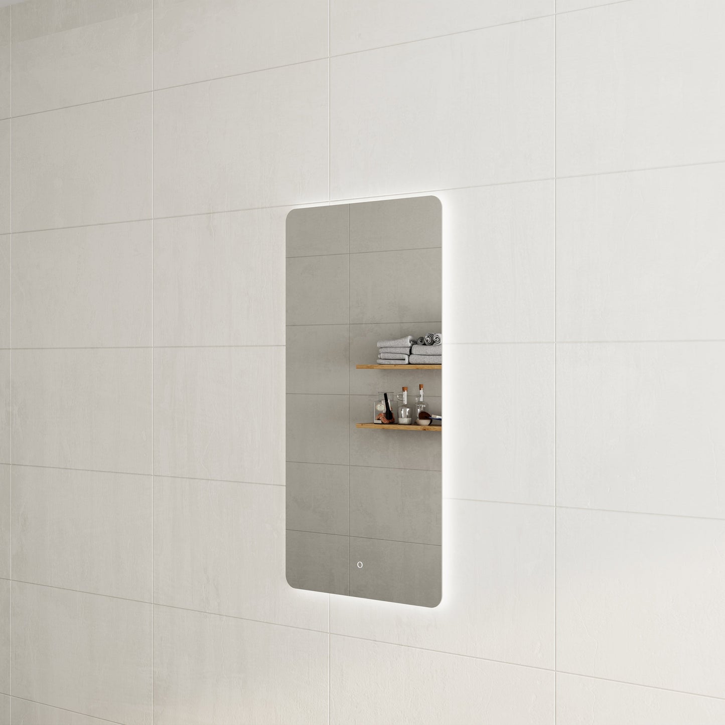 Retti Rectangular 600mm x 1200mm Backlit LED Mirror with Polished Edge and Demister