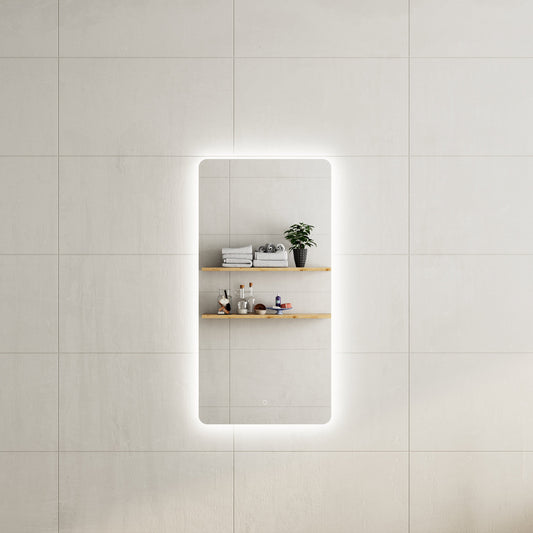 Retti Rectangular 600mm x 1200mm Backlit LED Mirror with Polished Edge and Demister