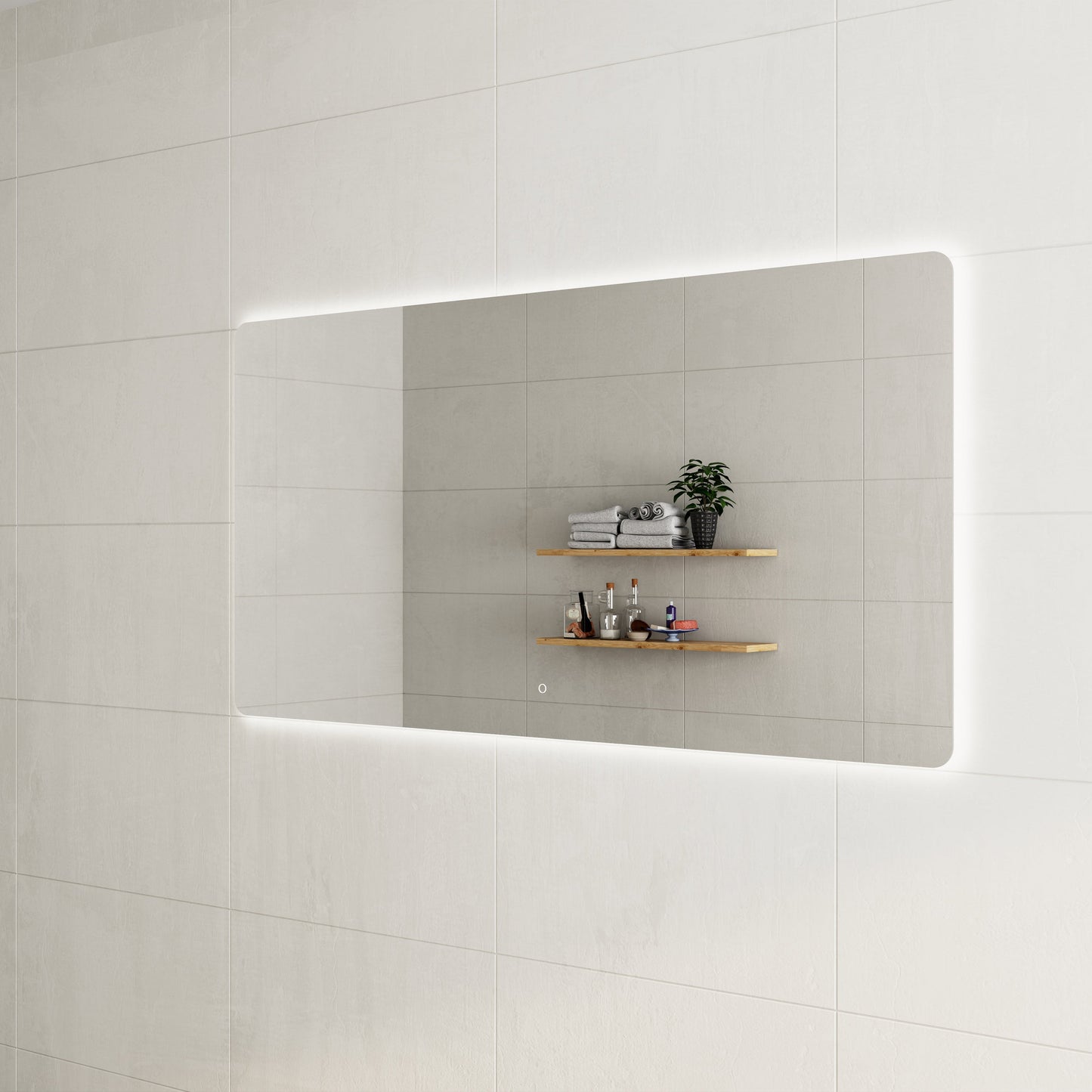 Retti Rectangular 1800mm x 900mm Backlit LED Mirror with Polished Edge and Demister