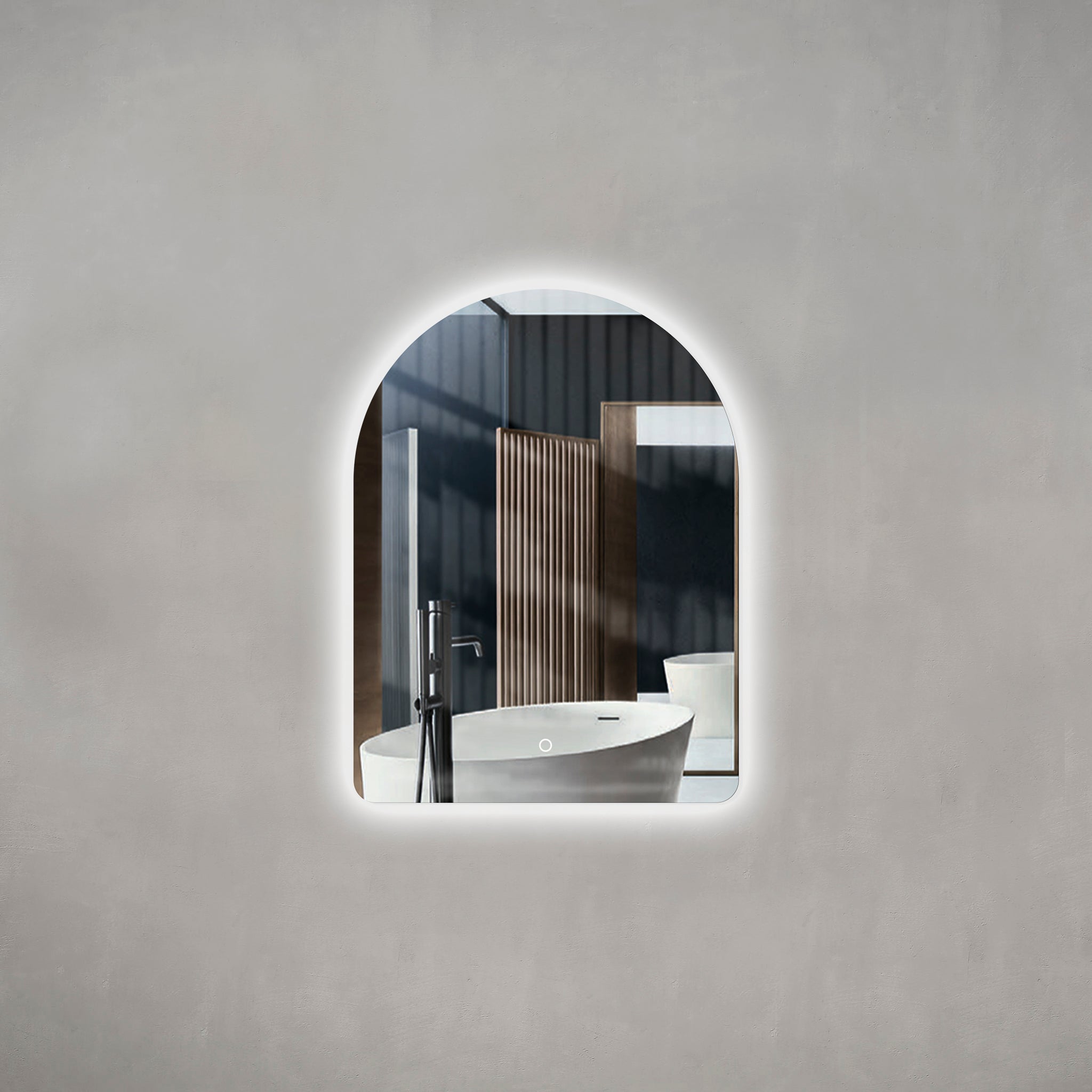 Arco Arch 600mm x 800mm Backlit LED Frameless Mirror with Polished Edg ...