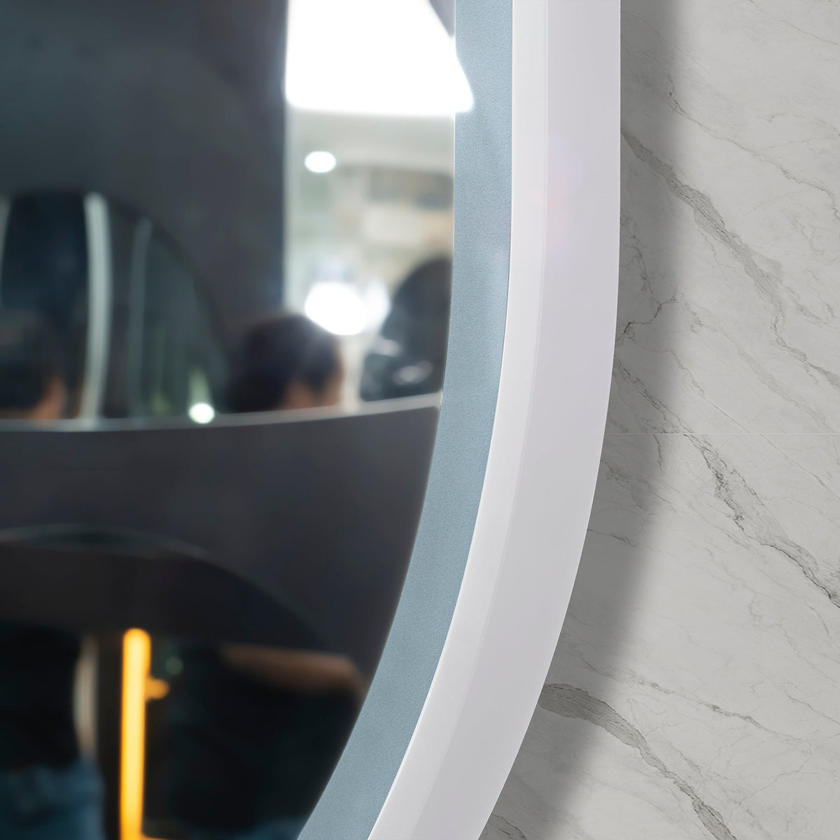Frame Pill Pill Oval 500mm x 800mm Frontlit LED Mirror with Matte White Frame and ...