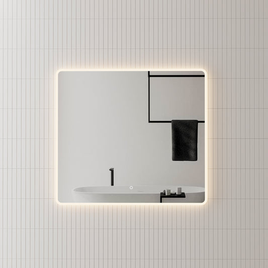 Retti Rectangular 1000mm x 900mm LED Mirror with Frosted Border and Demister