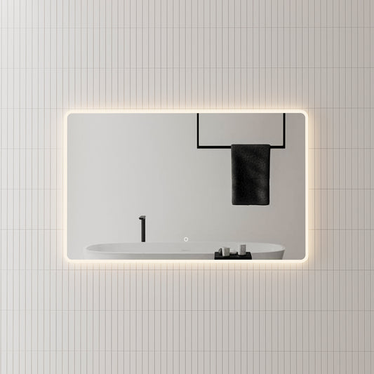 Retti Rectangular 1200mm x 750mm LED Mirror with Frosted Border and Demister