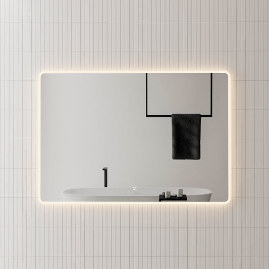 Retti Rectangular 1300mm x 900mm LED Mirror with Frosted Border and Demister