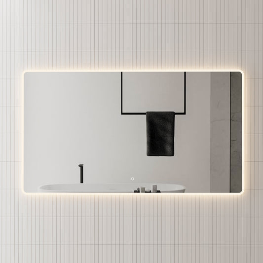 Retti Rectangular 1600mm x 900mm LED Mirror with Frosted Border and Demister