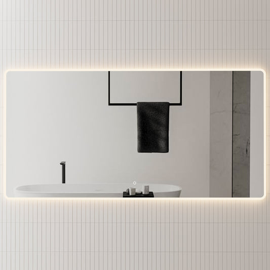 Retti Rectangular 1800mm x 900mm LED Mirror with Frosted Border and Demister