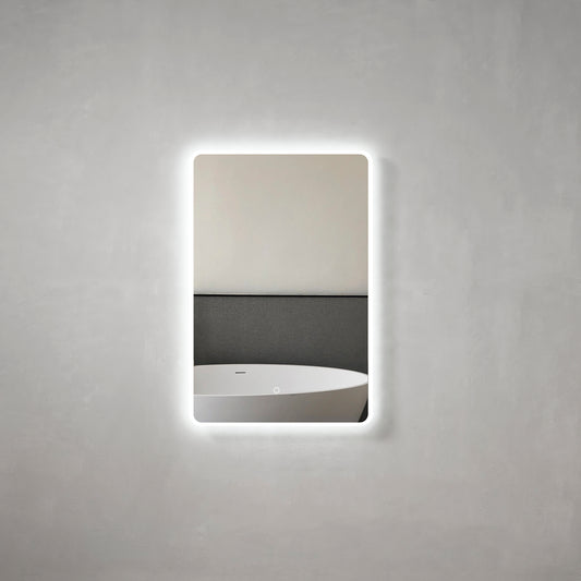 Retti Rectangular 600mm x 900mm LED Mirror with Frosted Border and Demister