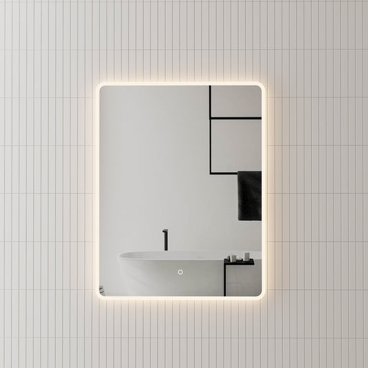 Retti Rectangular 700mm x 900mm LED Mirror with Frosted Border and Demister