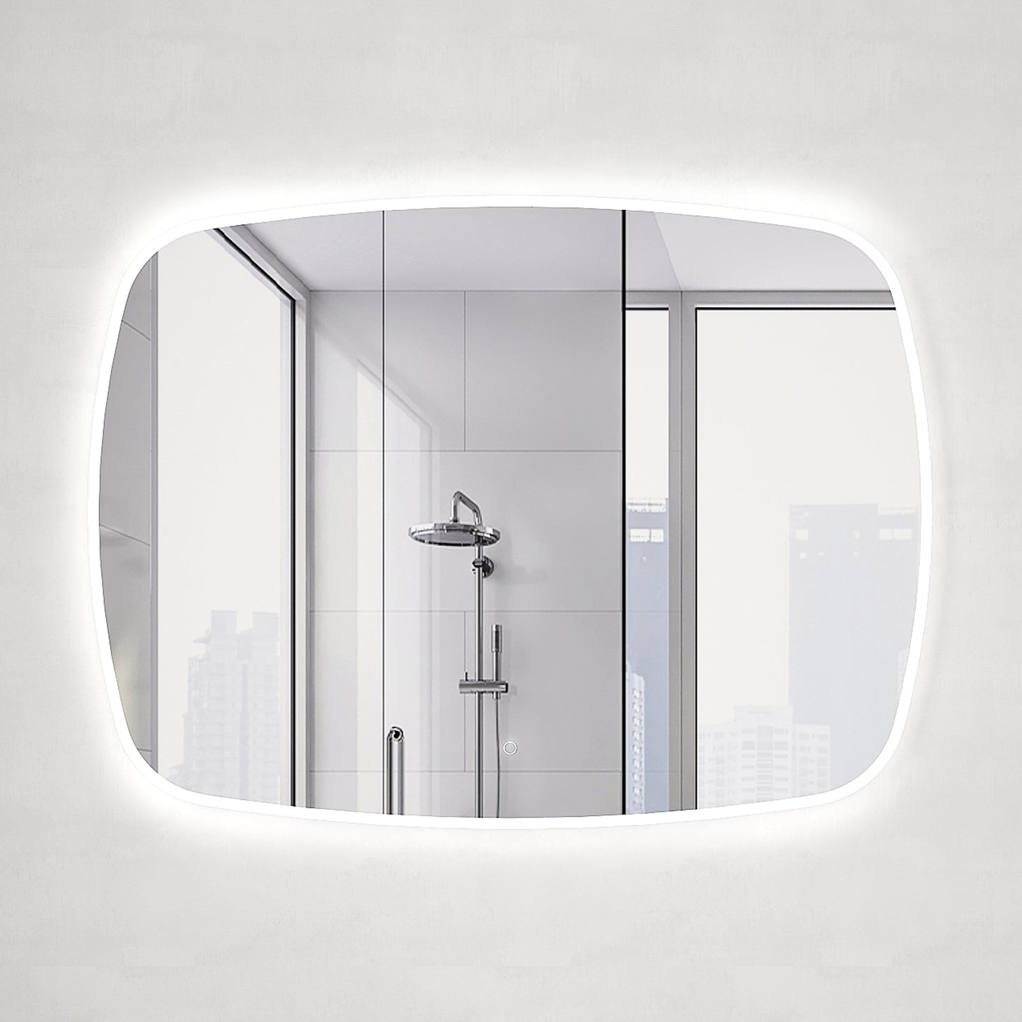 Riri Oblong 1200mm x 900mm LED Mirror with Frosted Glass Border and Demister