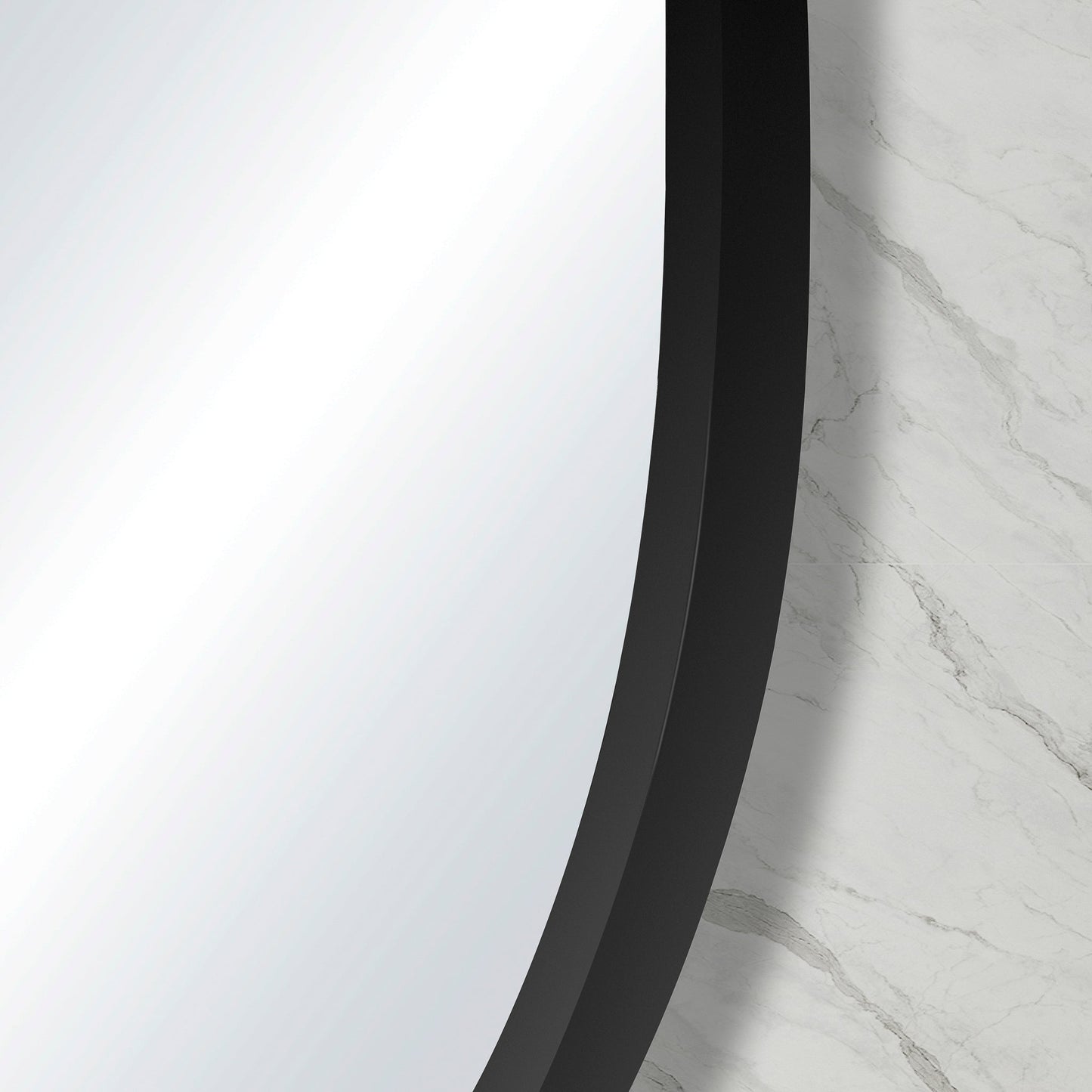 Pill Oval 450mm x 900mm Framed Mirror, Matte Black Frame