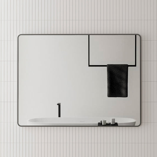 Retti Rectangular 1200mm x 900mm Mirror with Matte Black Frame