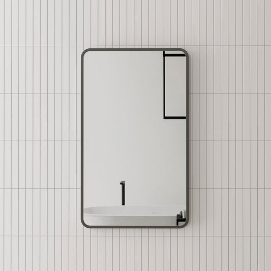 Retti Rectangular 450mm x 750mm Mirror with Matte Black Frame