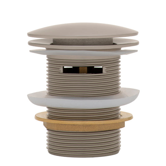 Dome Pop Short Bath Waste 40mm with Overflow and Pull-Out Basket, Brushed Nickel