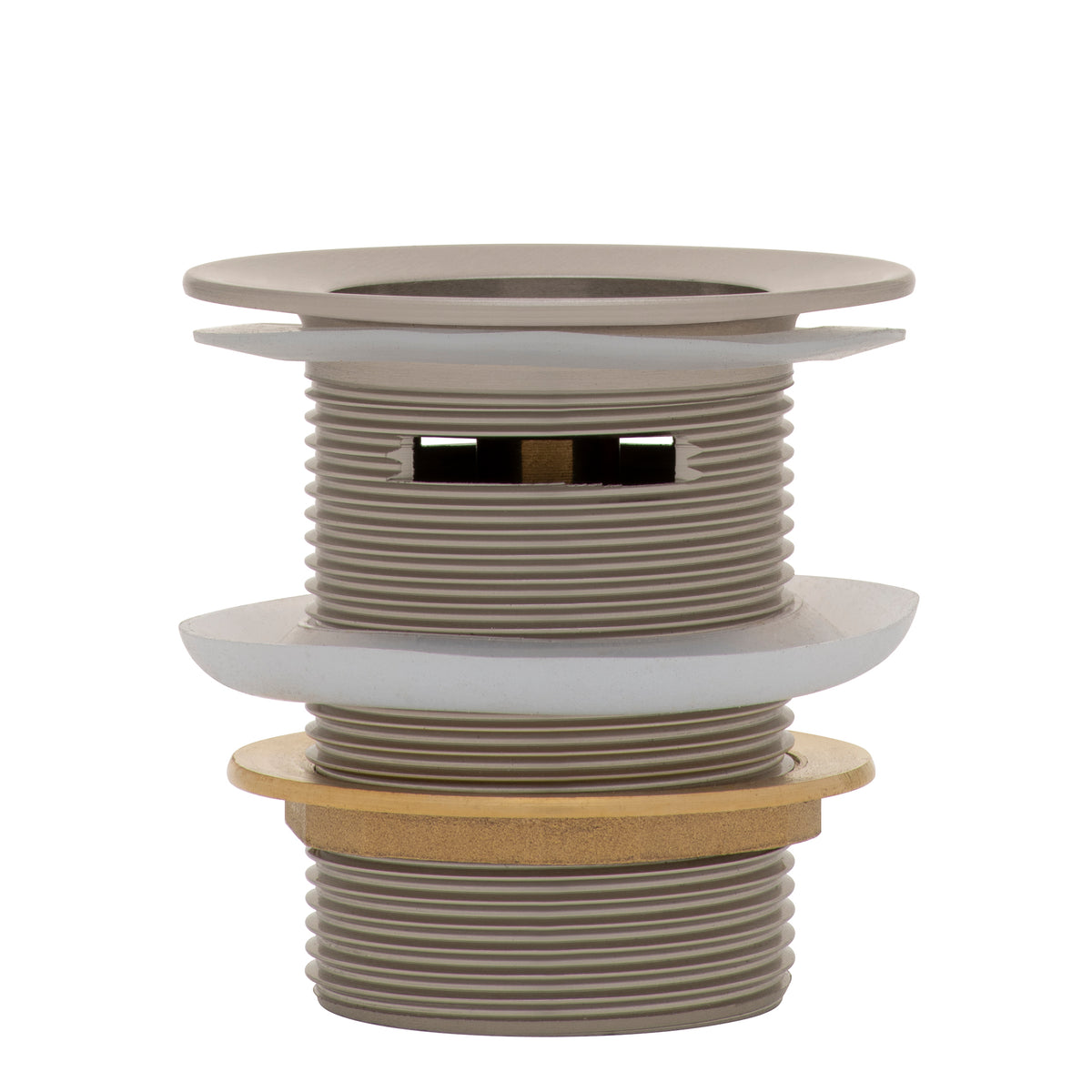 Dome Pop Short Bath Waste 40mm with Overflow and Pull-Out Basket, Brushed Nickel
