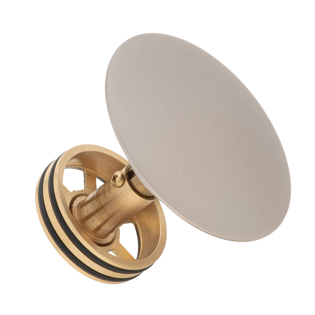 Dome Pop Short Bath Waste 40mm with Overflow and Pull-Out Basket, Brushed Nickel