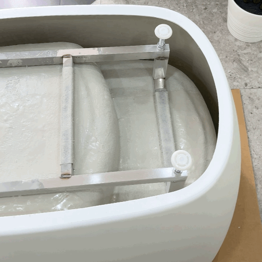 Ofuro 1200mm Extra Height Japanese Soaking Freestanding Bath with Seat, Matte Light Pink - SPECIAL EDITION