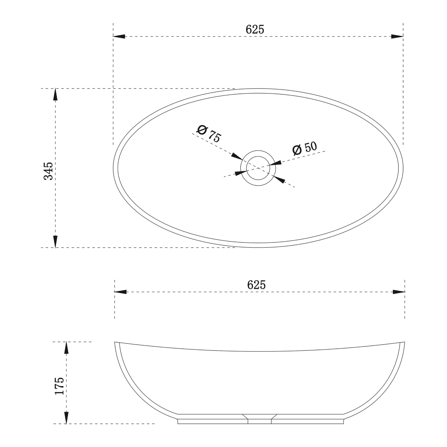 Whitehaven Artificial Stone Basin, Matte White