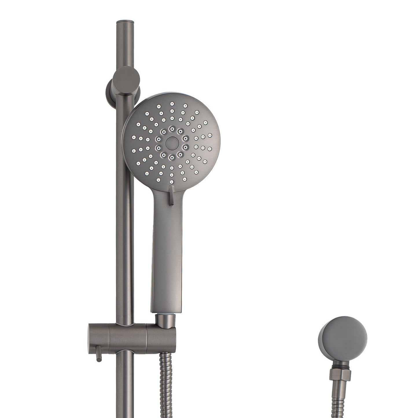 Profile Round 3-Function Hand Shower on Rail, Brushed Gunmetal