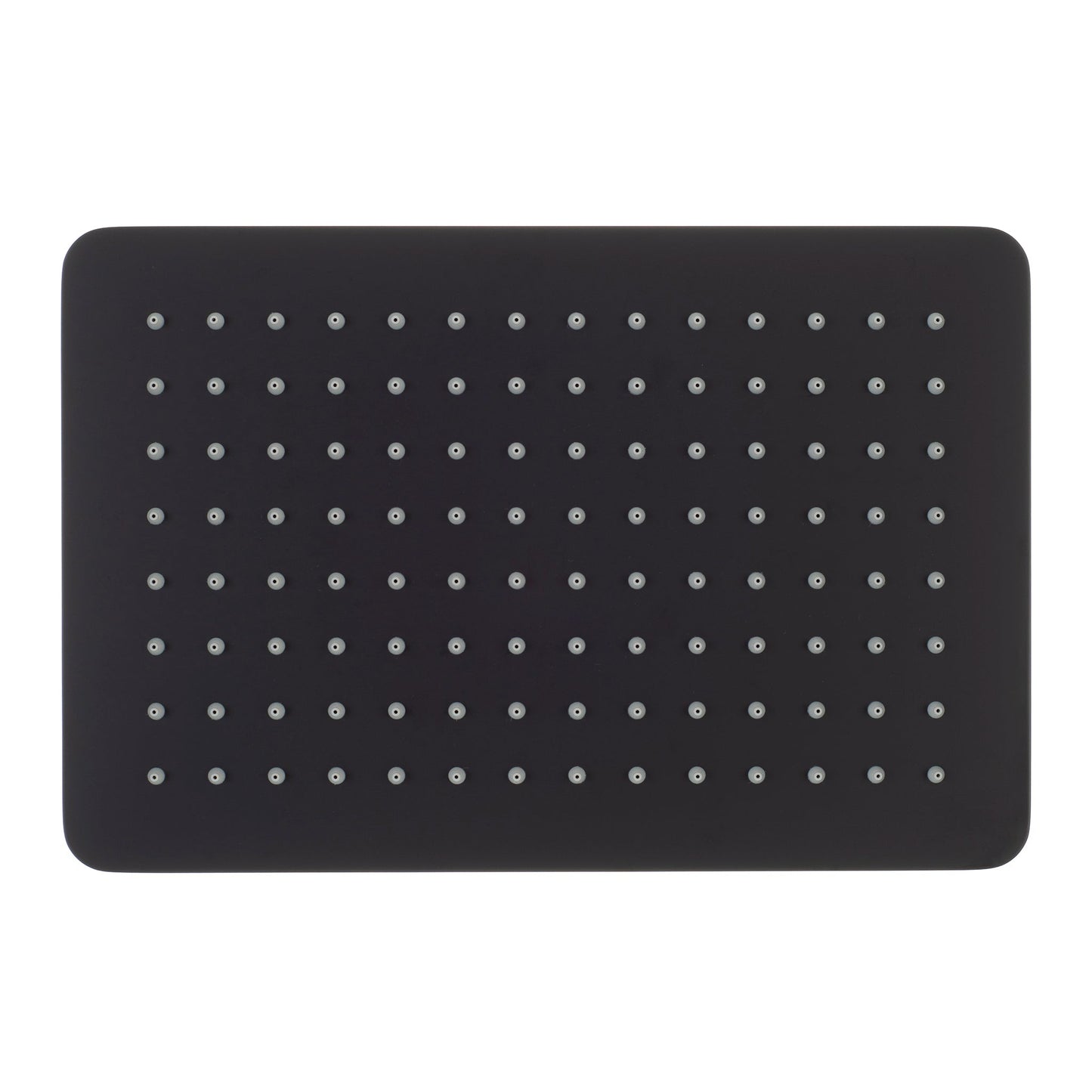 Rectangular 300mm x 200mm x 7mm Stainless Steel Rain Shower Head, Matte Black