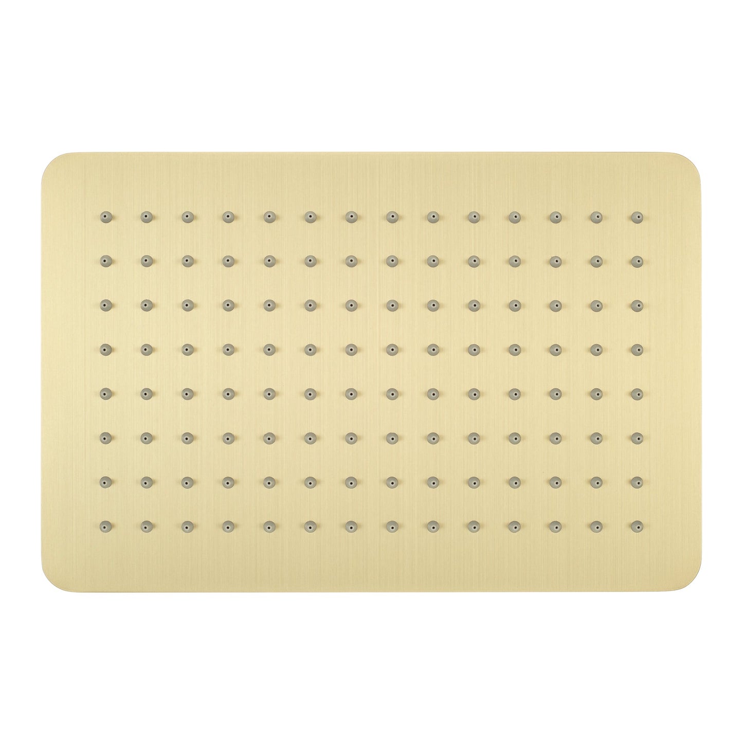 Rectangular 300mm x 200mm x 7mm Stainless Steel Rain Shower Head, Brushed Brass (Gold)