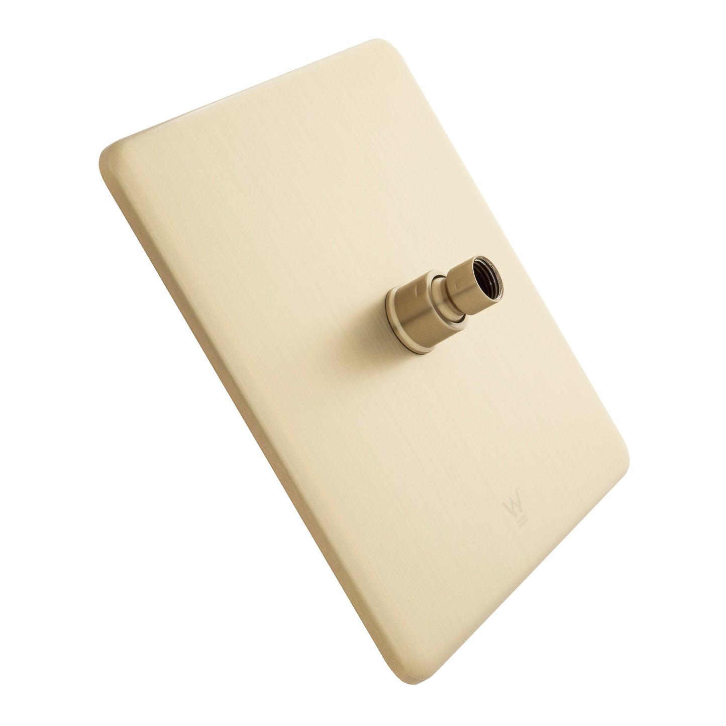 Retto Square Twin Shower System with Adjustable Rail and 250mm Head, Brushed Brass