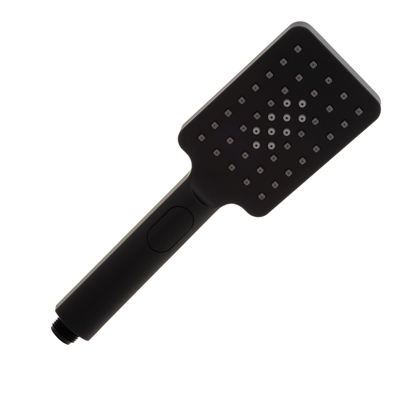 Retto Square 3-Function Hand Shower on Rail, Matte Black