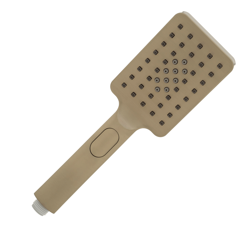 Retto Square 3-Function Hand Shower on Rail, Brushed Brass