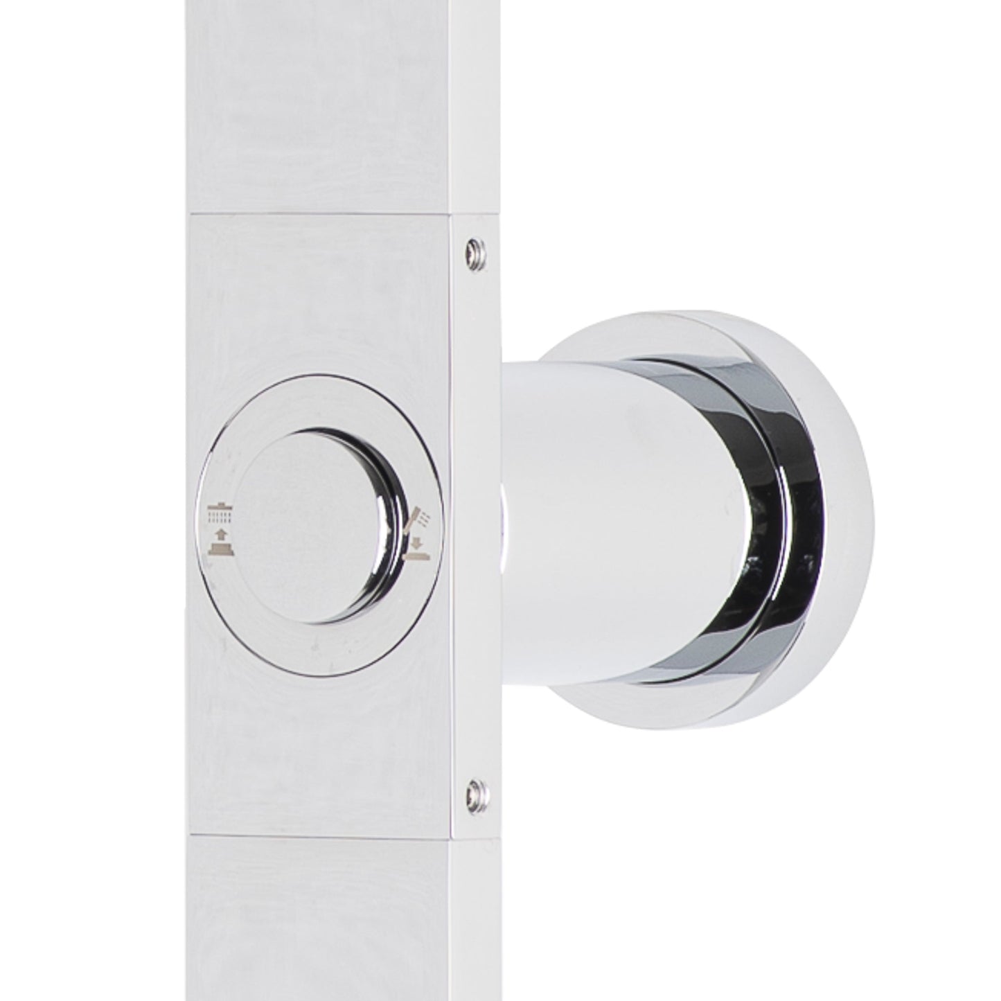 Jena Square Twin Shower System with Adjustable Rail, Push Button Diverter and 250mm Head, Polished Chrome