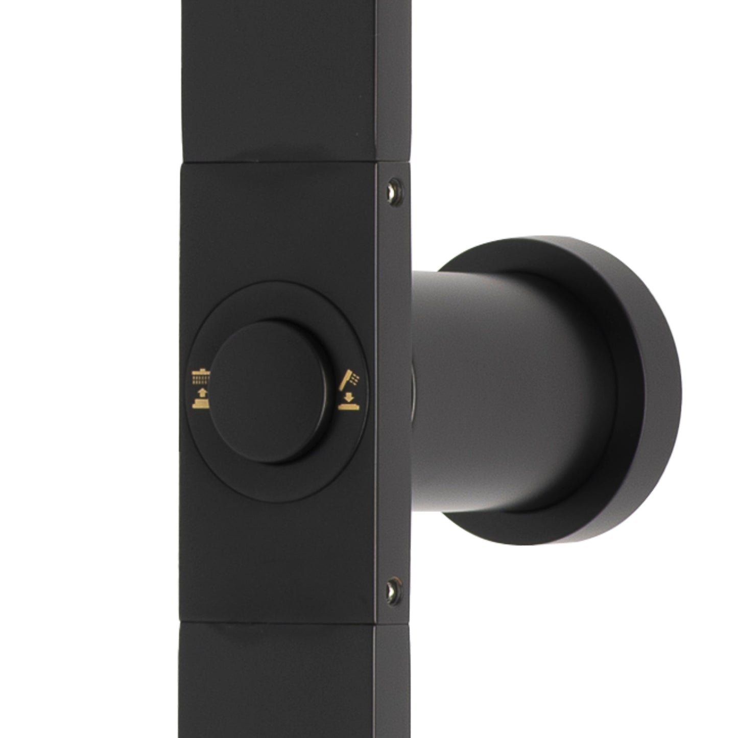 Jena Square Twin Shower System with Adjustable Rail, Push Button Diverter and 250mm Head, Matte Black
